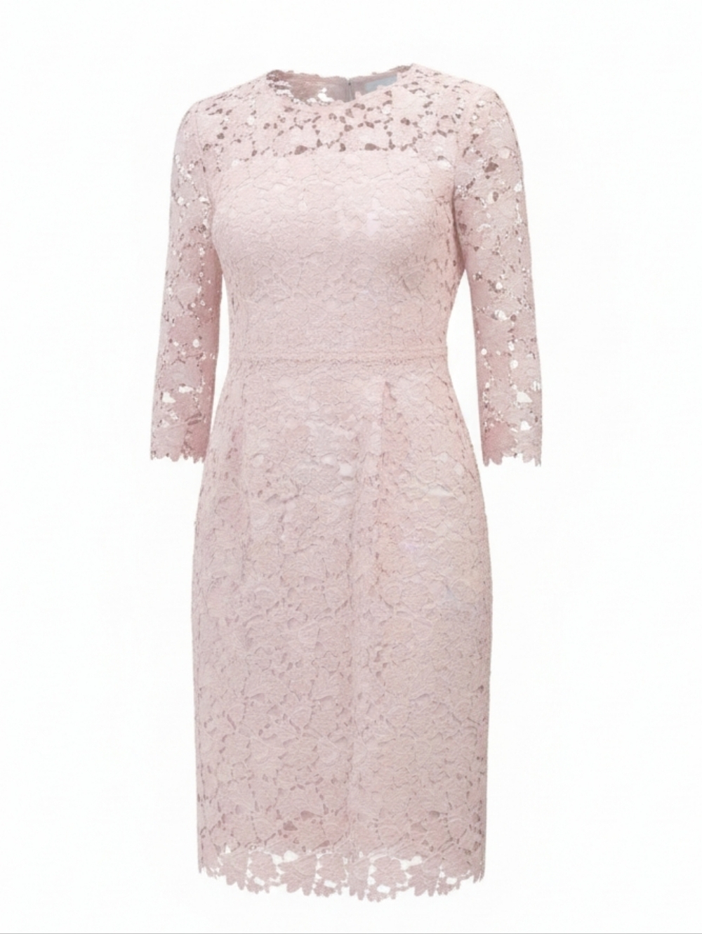 ESCADA Allover Rose Swiss Lace Dress Light Gloss Pink Size 38 (US 8) Designer